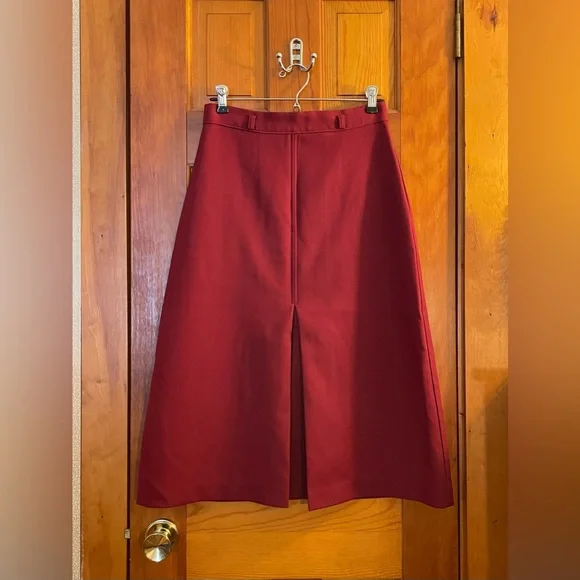 Burgundy Kick Pleat Skirt - Picture 1 of 4